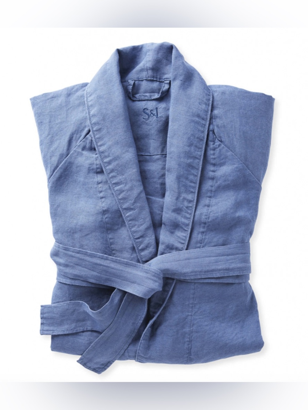 Serena & Lily Positano Linen Robe Indigo S/M Kimono